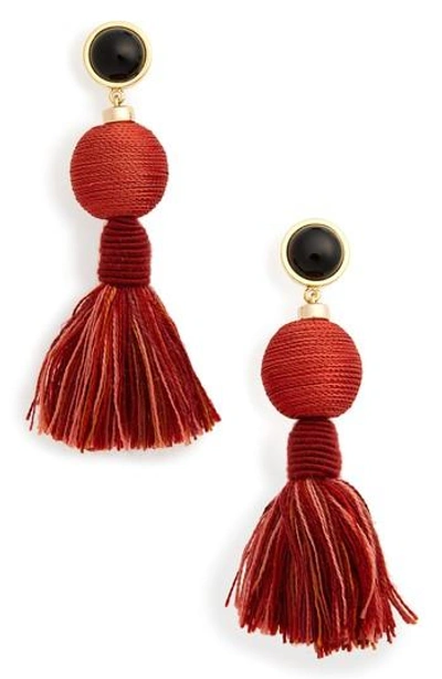 Shop Lizzie Fortunato Modern Craft Tassel Drop Earrings In Cinnamon