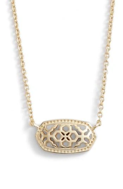 Shop Kendra Scott Elisa Filigree Pendant Necklace In Gold Metal
