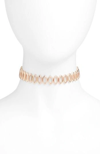 Shop Rebecca Minkoff Navette Choker Necklace In Rose Gold