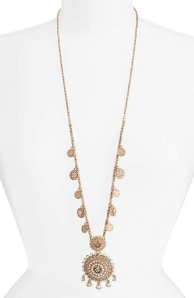Shop Marchesa Pendant Necklace In Gold/ Gold Multi