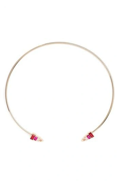 Shop Rebecca Minkoff Open Collar Necklace In Red/ Gold