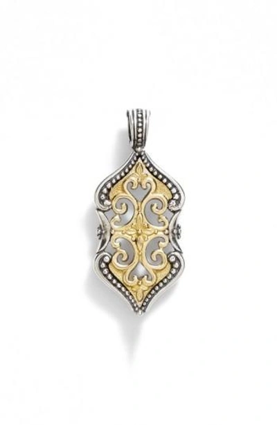 Shop Konstantino 'hebe' Openwork Carved Pendant In Silver/ Gold