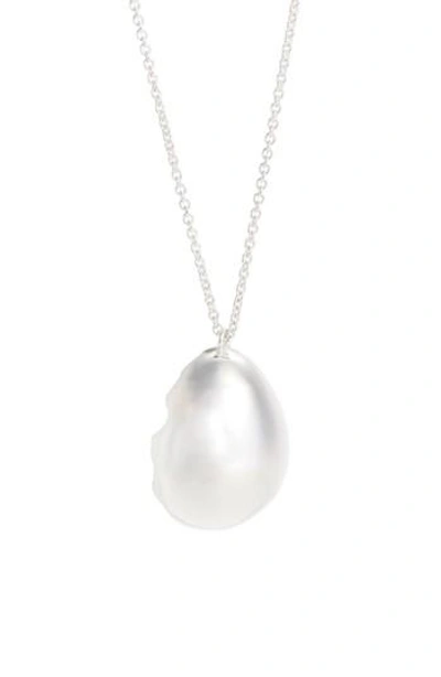 Shop All Blues Quail Eggshell Half Silver Pendant Necklace In Ps Polished Silver