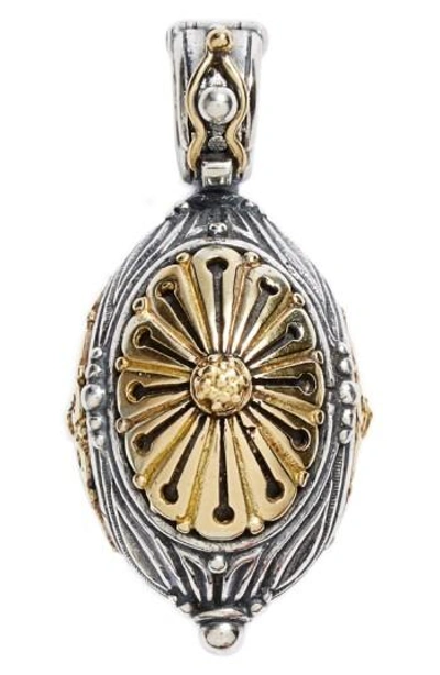 Shop Konstantino 'hebe' Etched Cone Pendant In Silver/ Gold