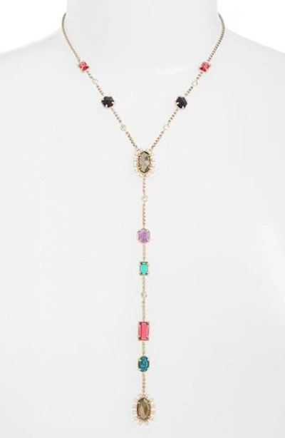 Shop Kendra Scott Liesl Y-necklace In Multi/ Brass
