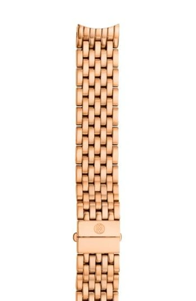 Shop Michele 'serein' 16mm Bracelet Watchband In Rose Gold