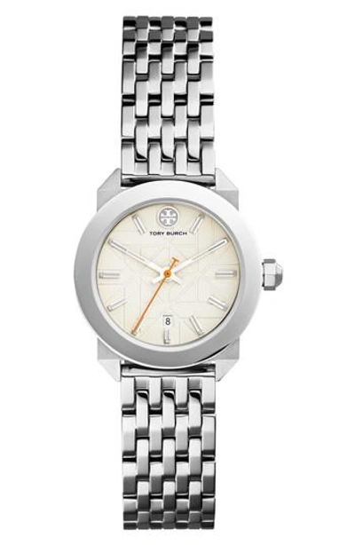 Shop Tory Burch Whitney Bracelet Watch, 28mm In Silver/ Ivory/ Silver