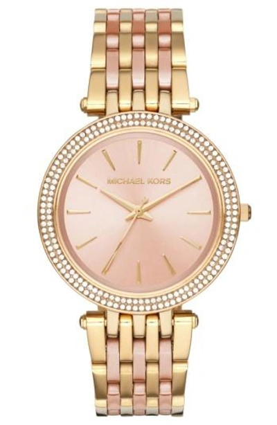 Shop Michael Kors 'darci' Round Bracelet Watch, 39mm In Gold/ Rose Gold