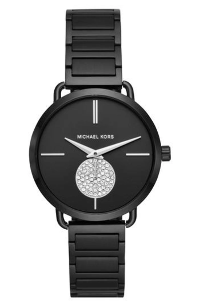 Shop Michael Kors Portia Bracelet Watch, 36.5mm In Black