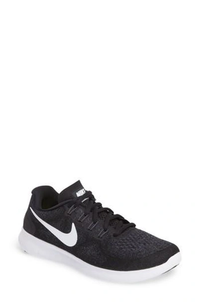 Shop Nike Free Rn 2 Running Shoe In Black/ White/ Grey/ Anthracite