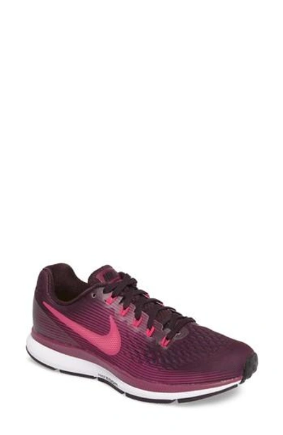 Shop Nike Air Zoom Pegasus 34 Running Shoe In Port Wine/ Pink/ Berry/ Black