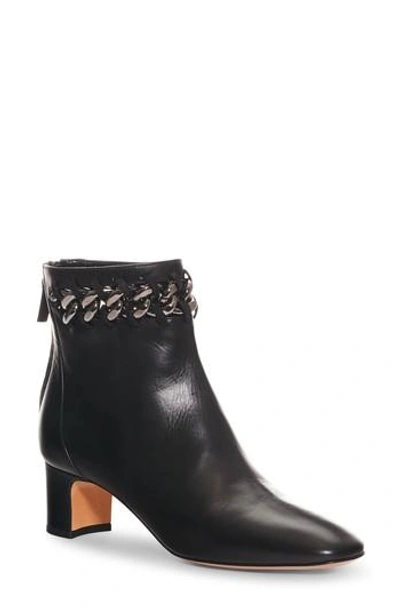 Shop Valentino Chain Woven Bootie In Black Leather