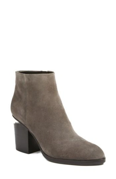 Shop Alexander Wang 'gabi' Leather Bootie In Grey Suede