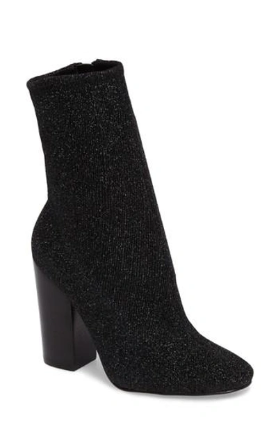 Shop Kendall + Kylie Hailey Glitter Sock Bootie In Black