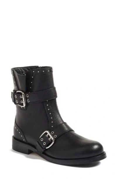 Shop Jimmy Choo Blyss Combat Boot In Black Leather