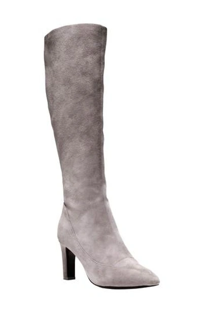 Shop Cole Haan Arlean Pointy Toe Tall Boot In Stormcloud Suede