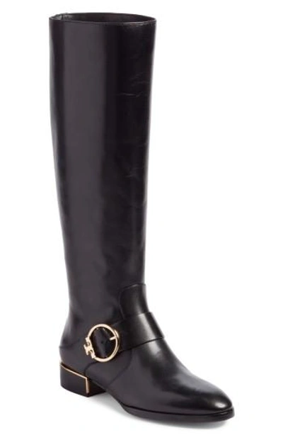 Tory Burch Sofia Buckled Riding Boot In Black | ModeSens