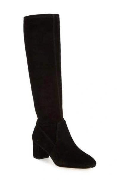 Shop Kate Spade Leanne Tall Boot In Black Stretch Suede