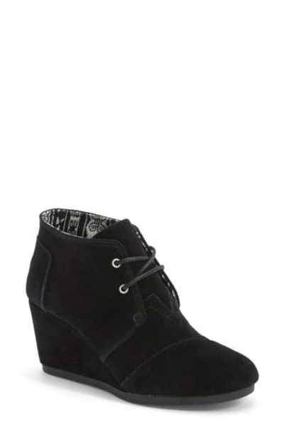 Shop Toms 'desert' Wedge Bootie In Black Suede