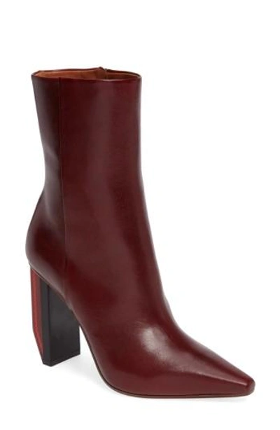 Shop Vetements Reflector Heel Ankle Boot In Burgundy/ Red Heel