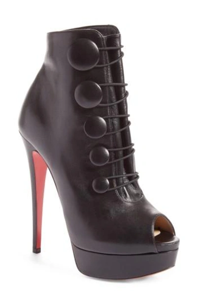 Shop Christian Louboutin Lady Booton Bootie In Black Leather