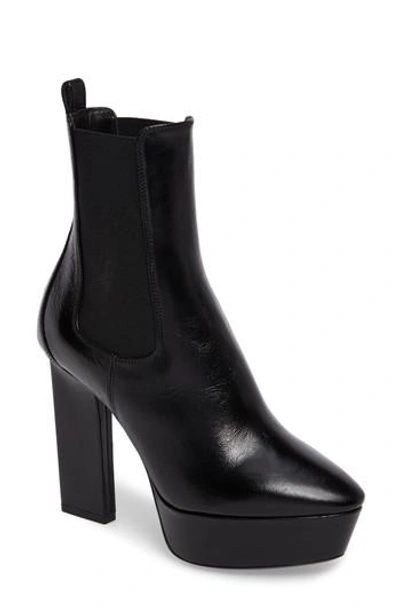 Shop Saint Laurent Vika Platform Bootie In Black