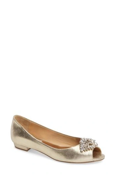 Badgley mischka taft peep best sale toe flat