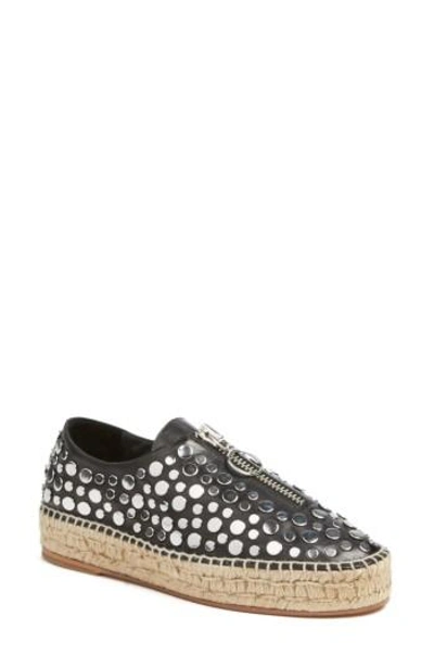 Shop Alexander Wang Studded Devon Espadrille Platform In Black