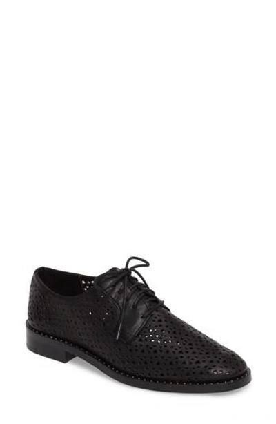 Shop Vince Camuto Lesta Geo Perforated Oxford In Black Leather