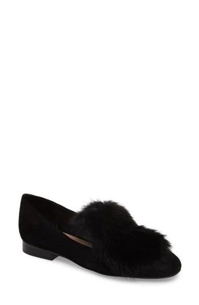Shop Donald J Pliner Lillian Genuine Rabbit Fur Loafer In Black Leather