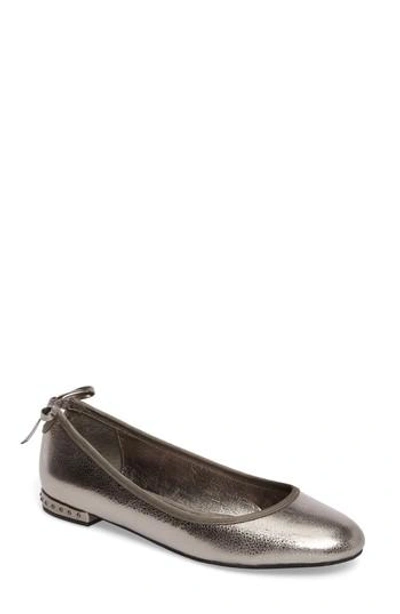 Shop Adrianna Papell Brianne Flat In Gunmetal Leather