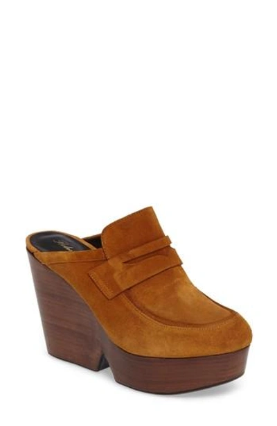 Shop Robert Clergerie Damor Platform Loafer Mule In Cognac