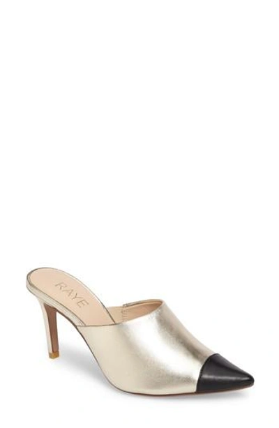 Shop Raye Phoebe Cap Toe Mule In Gold