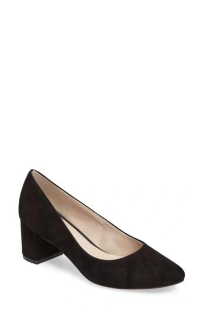 Shop Cole Haan Justine Block Heel Pump In Black Suede