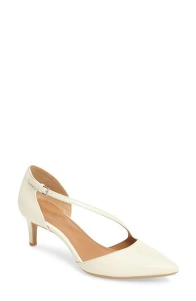 Shop Calvin Klein Page Pointy Toe Pump In White Leather
