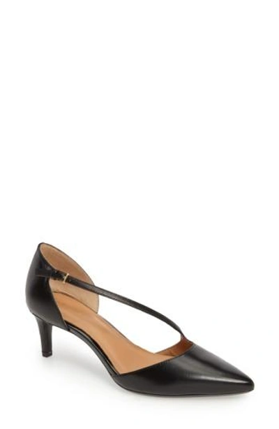 Shop Calvin Klein Page Pointy Toe Pump In Black Leather