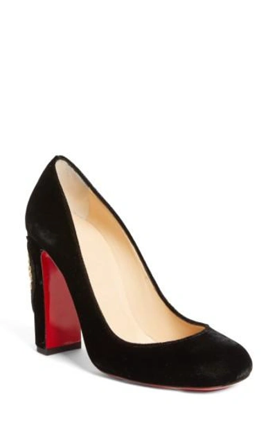 Christian Louboutin Cadrilla Corazon 110 Crest-embroidered Pumps In Black |  ModeSens