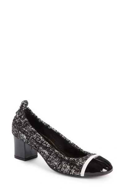 Shop Lanvin Cube Cap Toe Pump In Black/ White