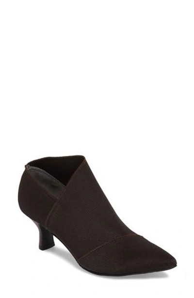 Shop Adrianna Papell Hayes Pointy Toe Bootie In Chocolate Fabric