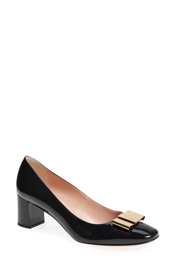 Kate Spade Dijon Patent Leather Bow Pumps In Navy | ModeSens