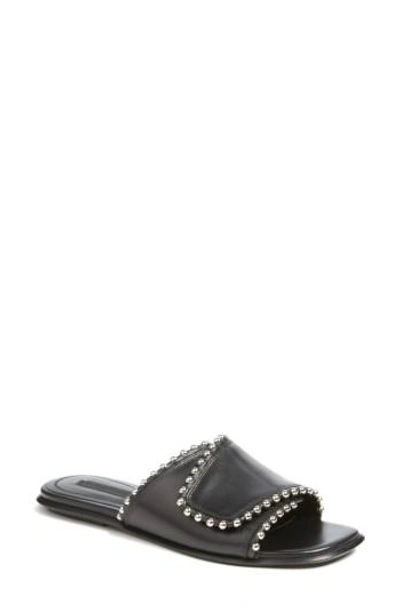 Shop Alexander Wang Leidy Slide Sandal In Black Leather