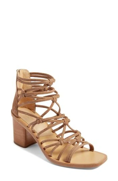 Shop Rag & Bone Camille Knotted Strappy Sandal In Camel Suede