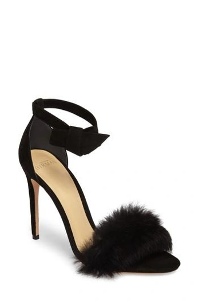 Shop Alexandre Birman Clarita Genuine Rabbit Fur Sandal In Black
