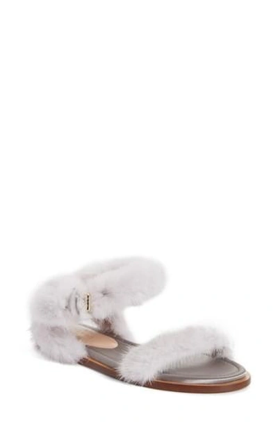 Shop Valentino Genuine Mink Fur Sandal In Light Grey