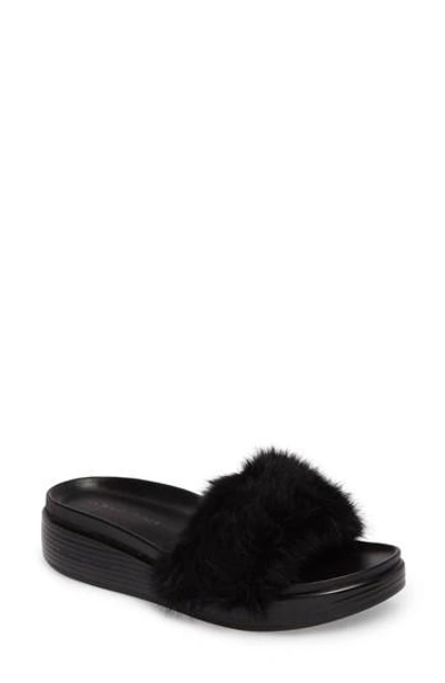 Shop Donald J Pliner Furfi Genuine Rabbit Fur Slide Sandal In Black Fur