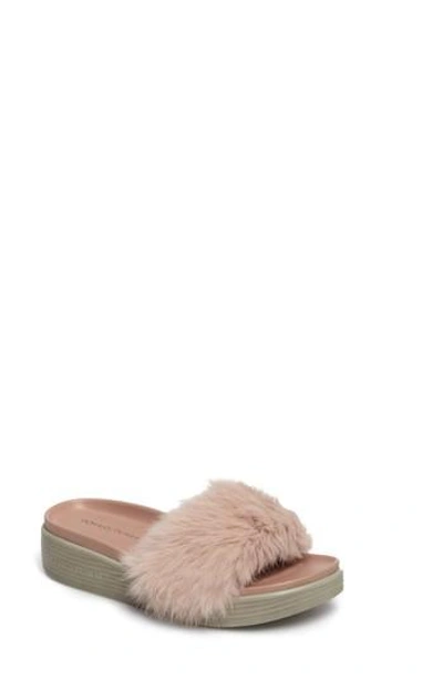Shop Donald J Pliner Furfi Genuine Rabbit Fur Slide Sandal In Blush Fur