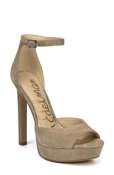 Shop Sam Edelman Wallace Platform Sandal In Oatmeal Suede