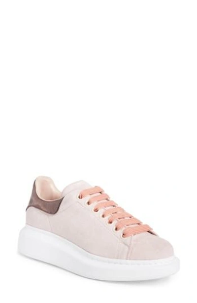 Shop Alexander Mcqueen Sneaker In Light Pink Velvet