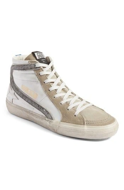Shop Golden Goose Slide High Top Sneaker In White Leather