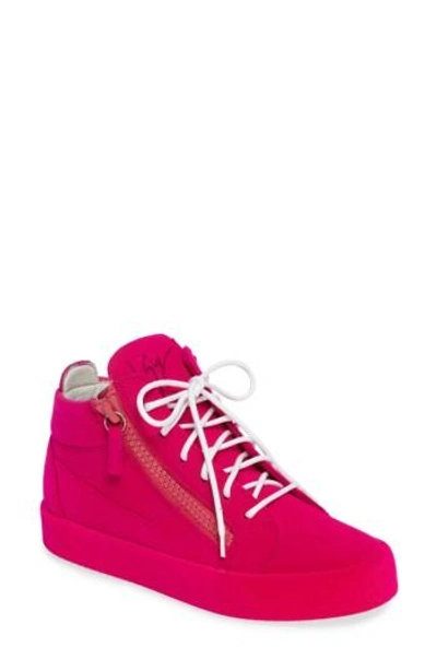 Shop Giuseppe Zanotti Zipper Sneaker In Pink